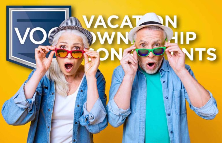 grandma-with-gramps-shocked-through-vacation-sunglasses-looking-at-something-with-vacation-ownership-consultants-on-yellow-background-in-hats